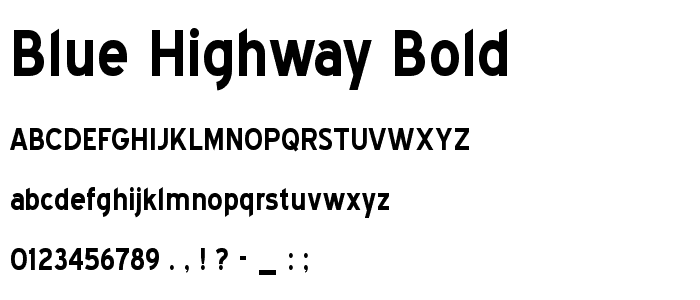 Blue Highway Bold font